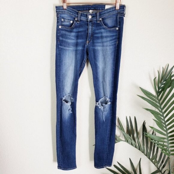 Rag & Bone Distressed Skinny Jeans in Pacifico Whiskering Fading size 27 - Picture 2 of 13